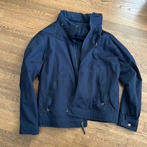 Nice navy blue old school Polo jacket. Medium right size class but fits large.